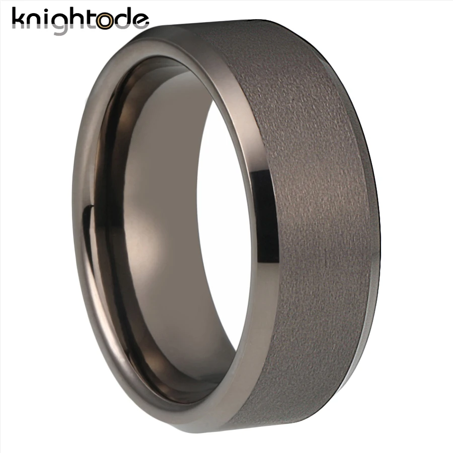 6mm 8mm Tungsten Carbide Rings Five Colors for Men Women Wedding Bands Beveled Edges Matted Finish Comfort Fit