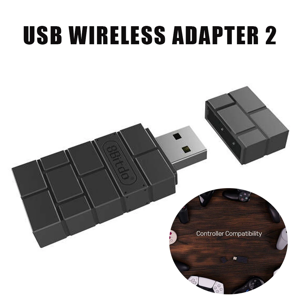 New 8bitdo Usb Wireless Adapter 2 One-button Connection Somatosensory  Vibration Replacement For Ps4 Ps5 Switch Pro Controllers - Accessories -  AliExpress
