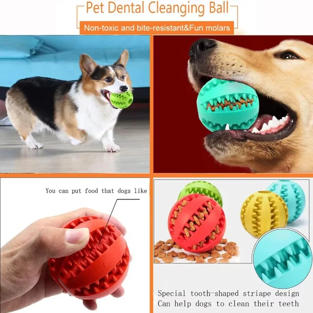 S771c5387d6654a3f9e5dd86052dc28dfP.jpg Dog Toy Ball Interactive Rubber Balls Puppy Chewing Toys Tooth Cleaning Cats Pets Food Treat Feeder Silicone Balls Pet Supplies
