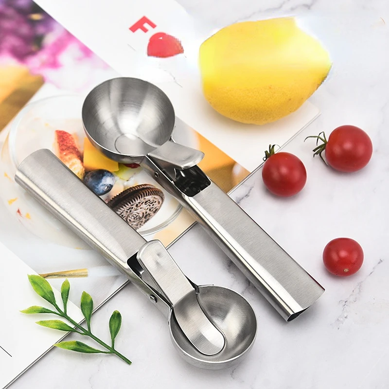 Multifunctional Ice Cream Scoops Stainless Steel Dual-Purpose Scoop Fruit Watermelon Spoon Ball Scoop Household Ice Cream Tools ice cream scoop