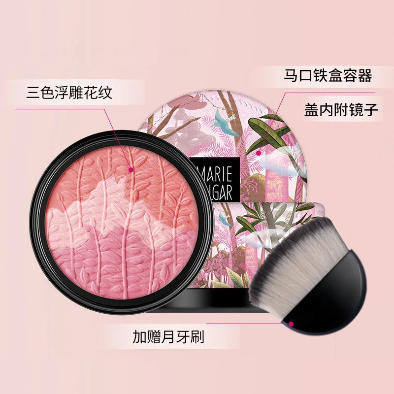 MARIE DALGAR Three Color Blush Palette Natural Nude Makeup 3