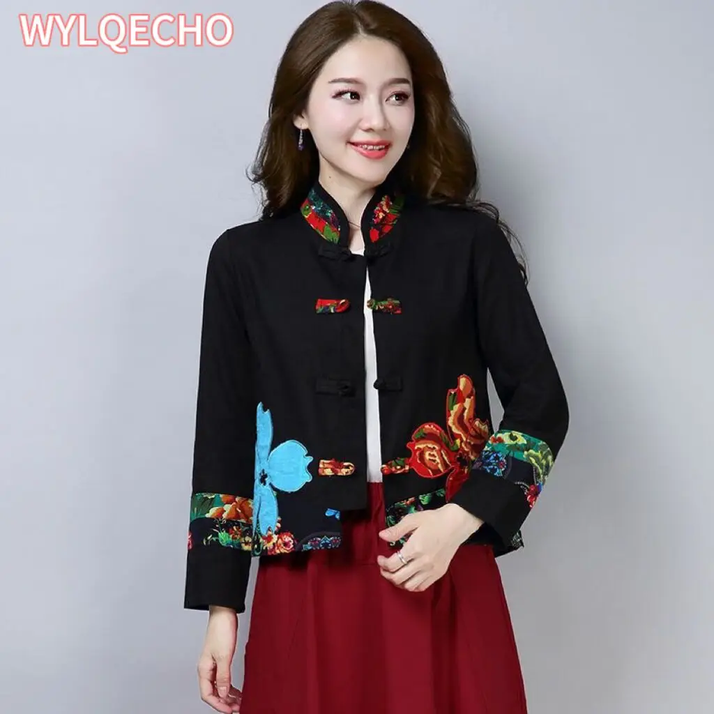 Chinese Style Embroidery Hanfu Women Short Coats Clothing China Traditional Vintage Harajuku Oriental Tang Suit Cardigan Jacket