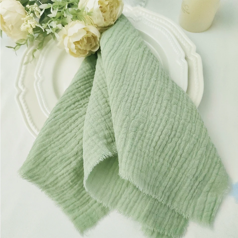 10PCS Cotton Cloth Napkins,40x40cm Durable Sage green Table Napkin, for Wedding Kitchen Party Birthday Decoration
