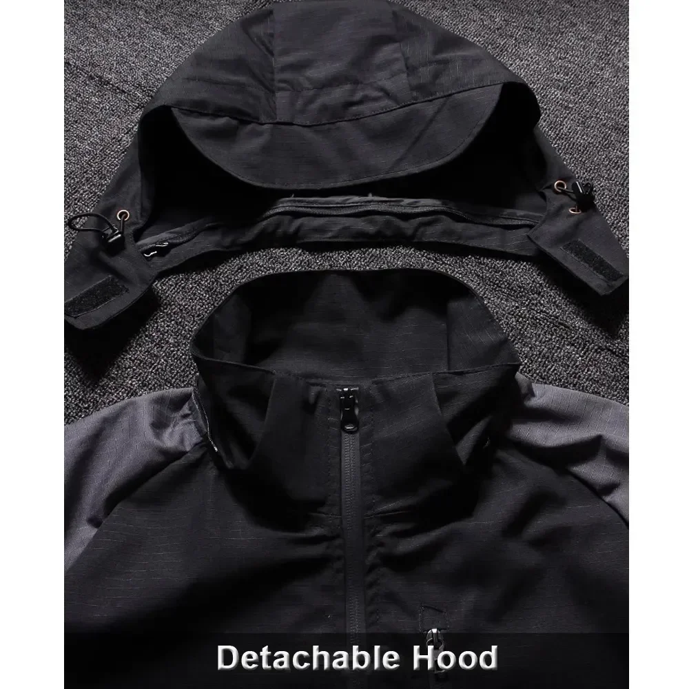 Men's Tactical Hooded Sets Outdoor Multiple Pockets Wear-resistant Hunting Hiking Jackets+cargo Pants Suits Male Spring Autumn