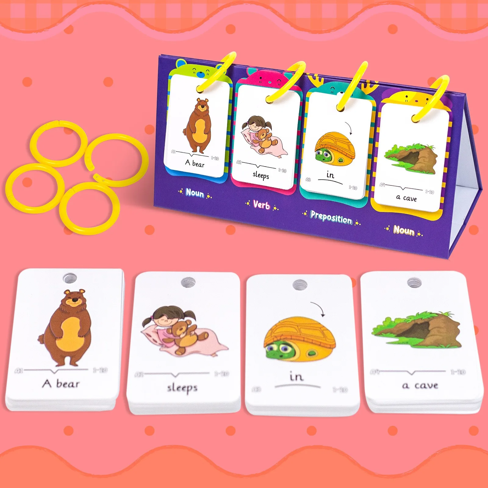 Sentence-Making Exercises Flip Chart Sentence Game Activity Educational Learning Tool Vocabulary Building Special Speech Therapy 4