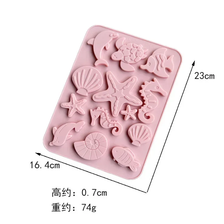 Silicone Fish Dolphin Cake Mold Seahorse Shell Mould Starfish Sea Turtle Cake Border Fondant for Kitchen Baking Decoration Molds