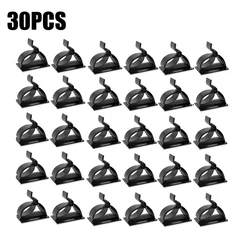 Self-Adhesive Adjustable Cable Management Clips - Desk Organizer and Wire Cord Fastener for Home and Office (Available in Multiple Pack Sizes) (30pcs Black)