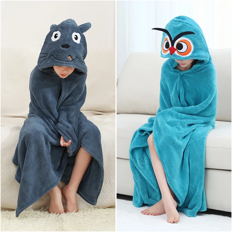 مناشف حمام الطفل ماصة لينة منشفة استحمام الطفل بطانيات كبيرة برنس أطفال بنين بنات روب استحمام الاطفال مقنعين المعطف منشفة