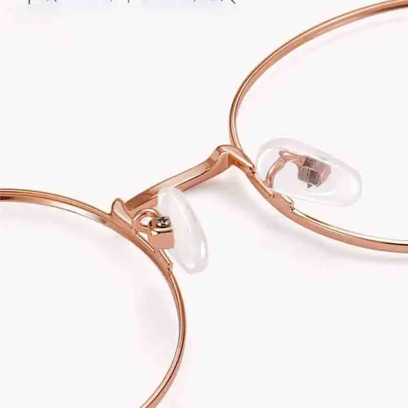 Clear Glasses Women Round Metal Frame Eye Glasses 0 Flat Mirror Girls Eyewear Anti Blue Light Glasses Fashion Eyeglasses