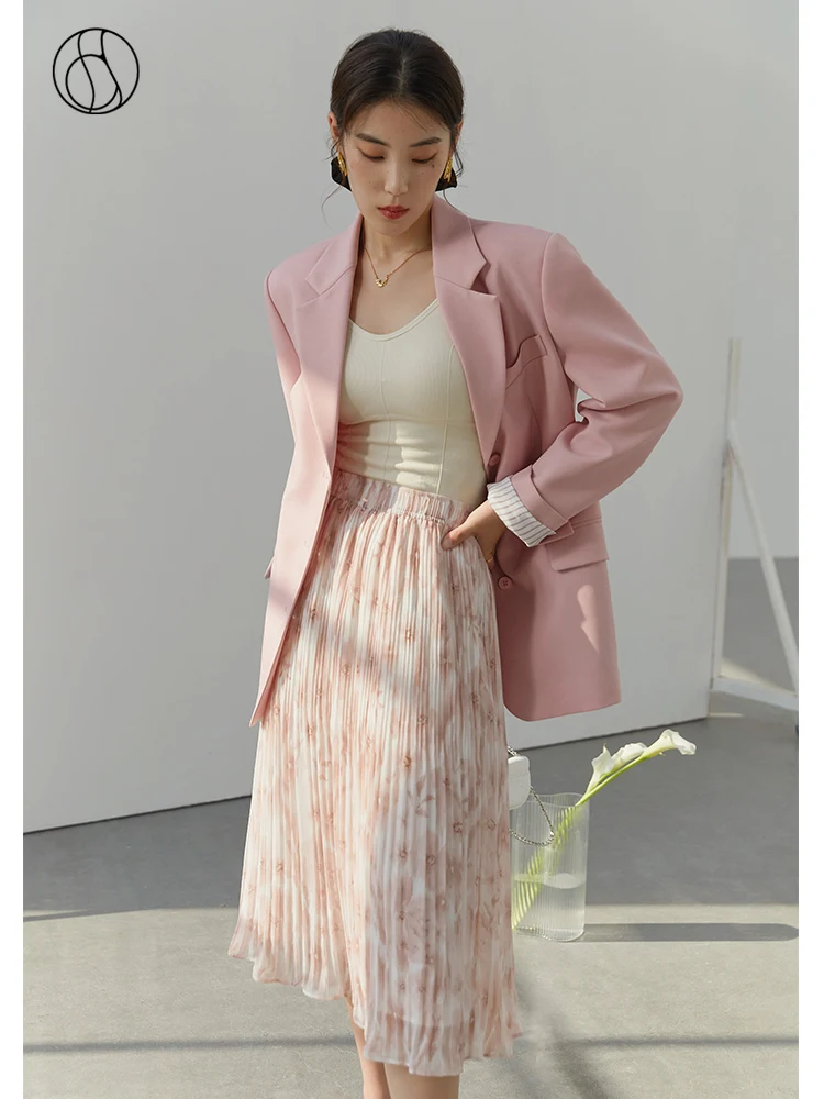 

DUSHU Classic Simple Suit Jackets Women Early Autumn Slim Female Suit Top Casual Commuter Office Lady Necessary Blazers