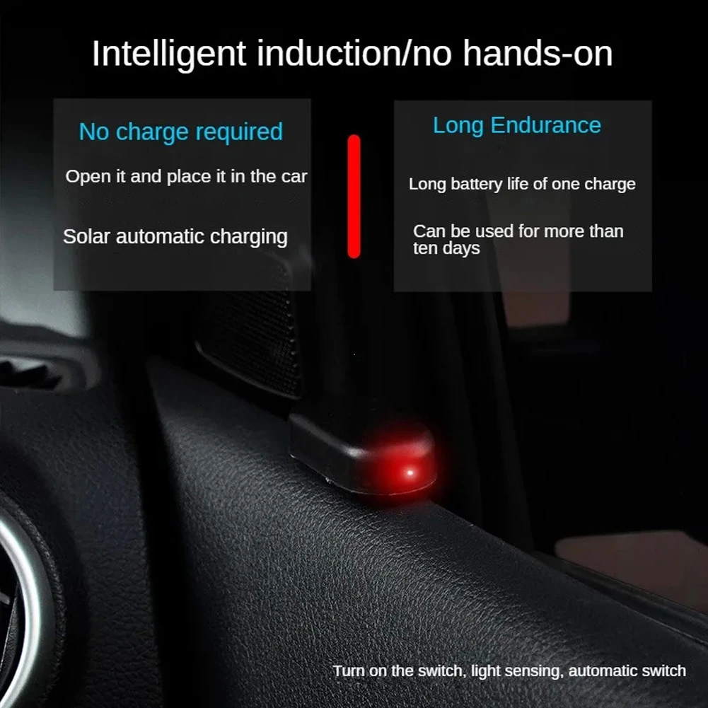 Security Flashing Light Solar Powered Car Fake Security Super Bright Simulated Dummy Alarm Wireless Warning Anti-Theft Caution Flashing