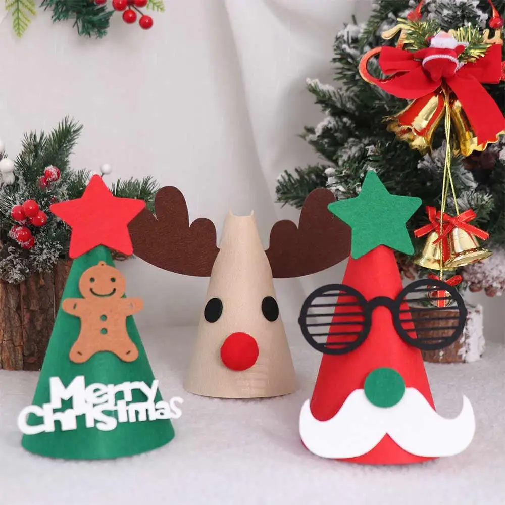 Xmas Decorative Santa Claus Merry Christmas Hat Cartoon Christmas Santa Claus Hat Felt Animal Party Birthday Party