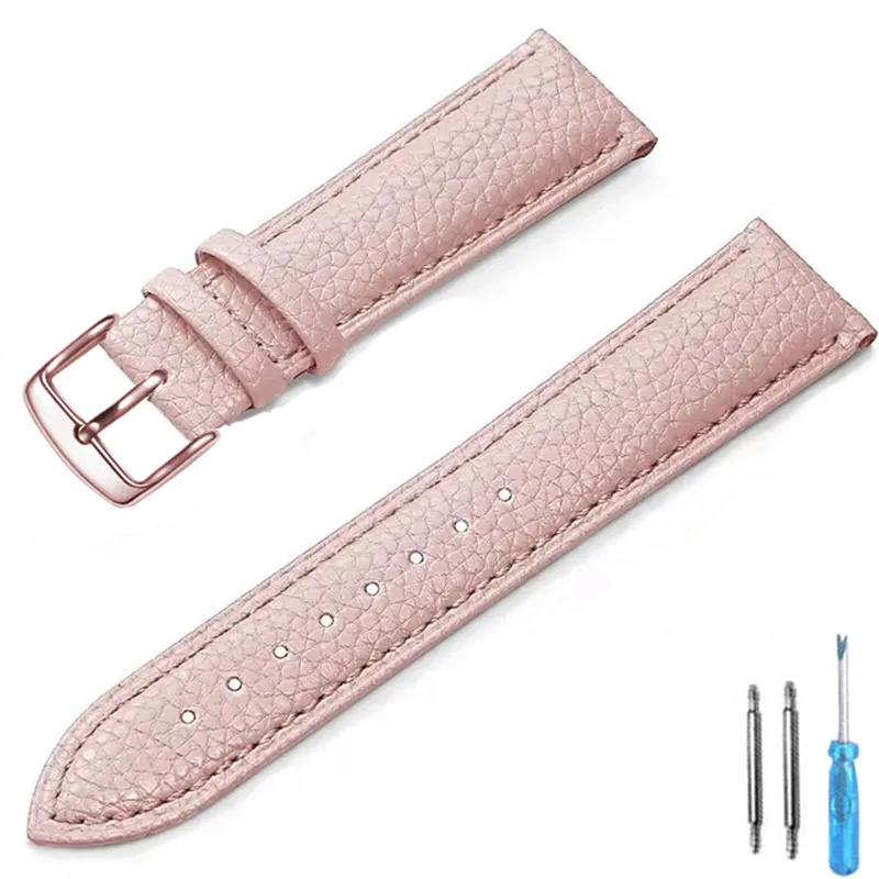Premium Genuine Leather Watch Band with Tool – High-Quality, Unisex Watch Strap