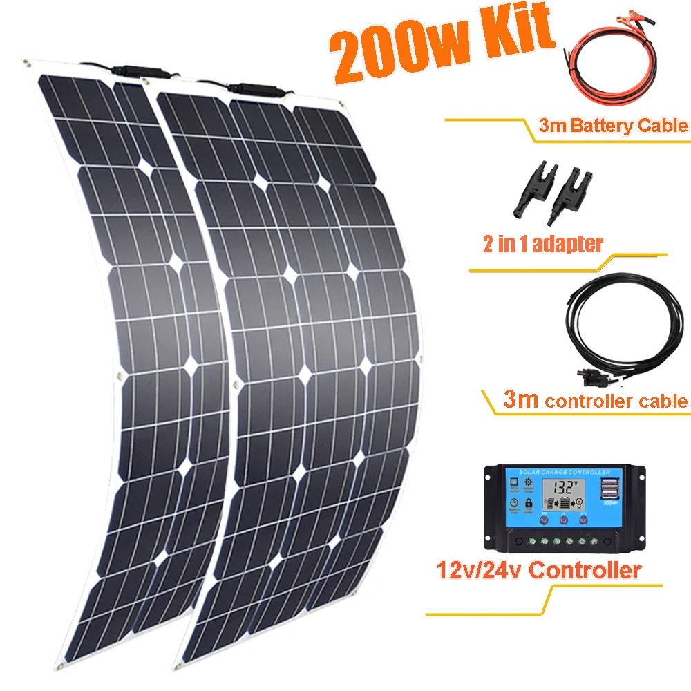 Tytlyworth Panneaux Solaires - Kit Démarrage Panneau Solaire Pour Camping-Car Hors Réseau Avec