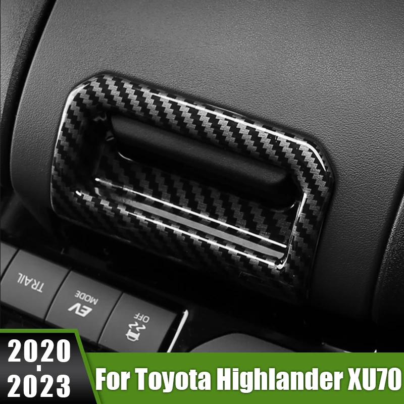 

For Toyota Highlander XU70 Kluger 2020 2021 2022 2023 Hybrid ABS Car Armrest Storage Box Handle Decorative Panel Sequin Sticker