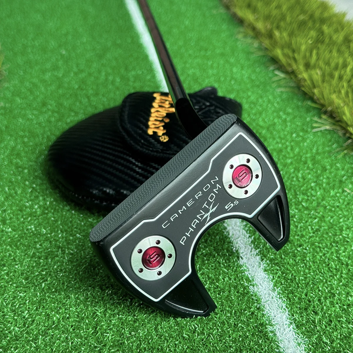 Squareback PhantomX Straight Semicircle Cowhorn Golf Putters 32-35 Inch Steel Shaft With Head Cover