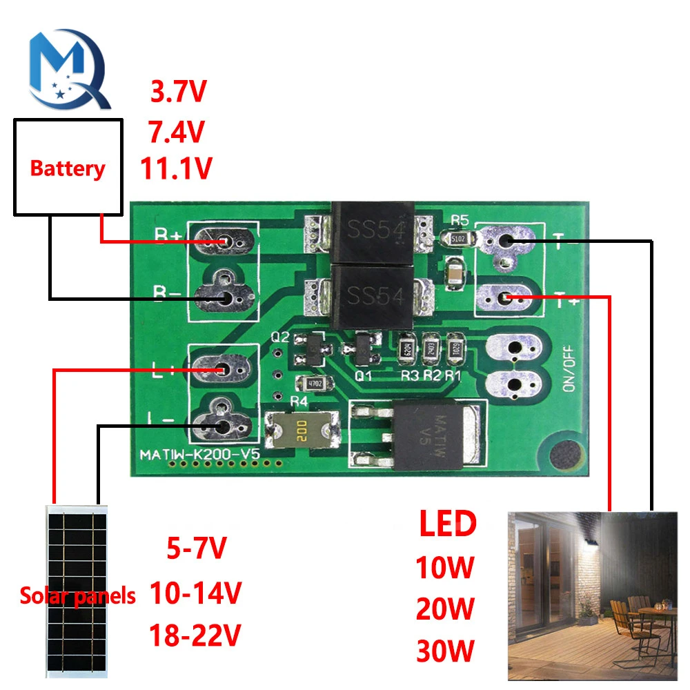 Automatic Solar Panel Battery Charger Board Night Light Led Lamp ...