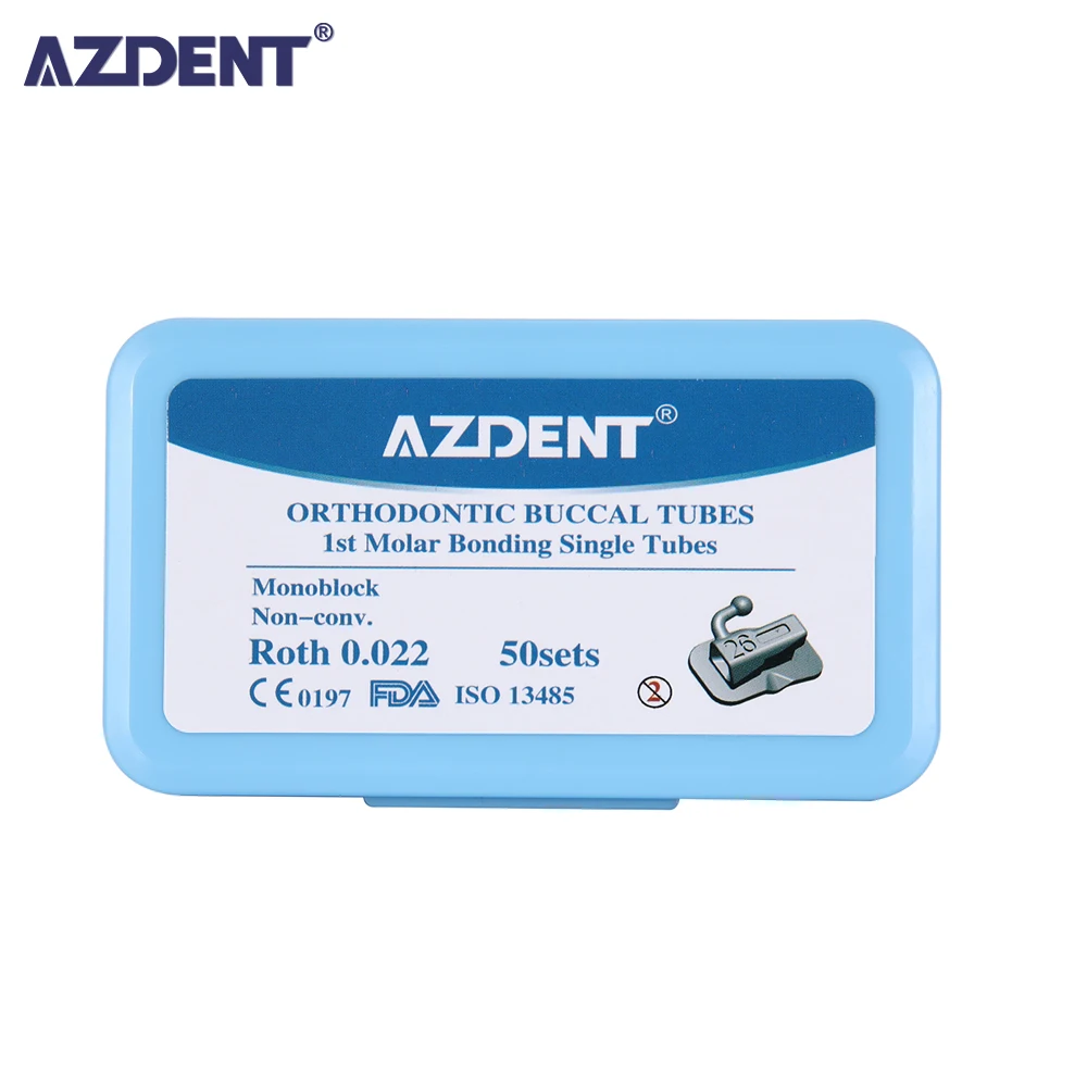 

200pcs Dental Orthodontic 1st/2nd Molar Bondable Monoblock Non-Convertible Single Roth / MBT 0.022/0.018 Buccal Tube