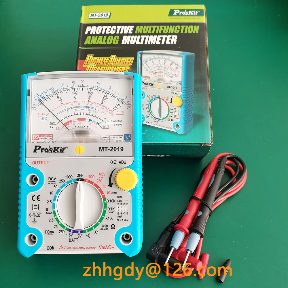 Pro'skit MT-2019 24th Gear Multimeter  Anti-Burning Pointer Professional Ohm Test Meter DC AC Voltage Mechanical Tester aneng st183 digital clamp meter multimeter ac current 6000 counts true rms dc ac voltage tester hz capacitance ncv ohm tests