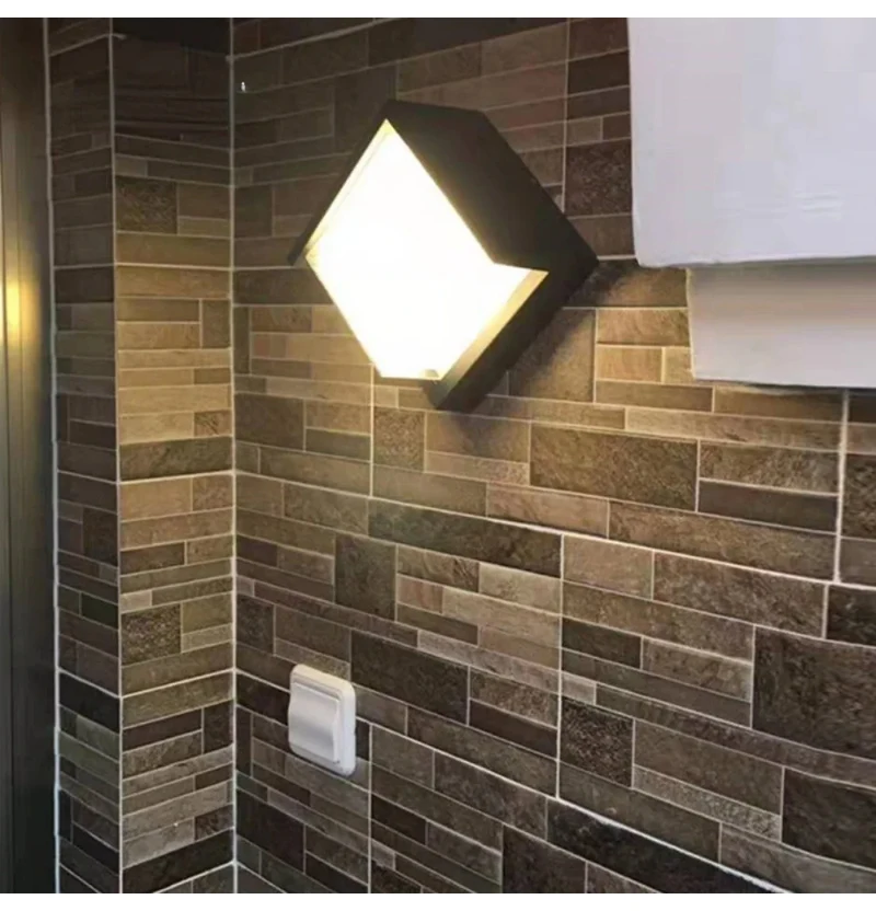 IP65 Waterproof Outdoor Wall Light Fixtures Modern LED Wall Lamp Decor Interior Sconce Mounted Outside Lighting Rainproof Black