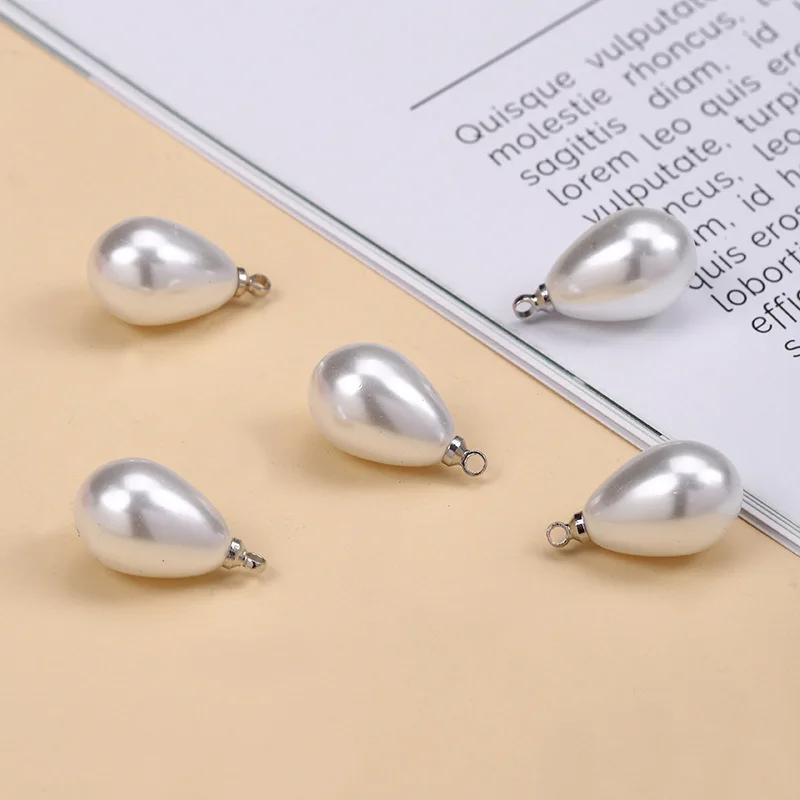 

10Pcs Imitation Pearl Drop Pendant Environmentally Friendly Highlight ABS Gold DIY Earrings Crafts Zipper DIY Making Findings