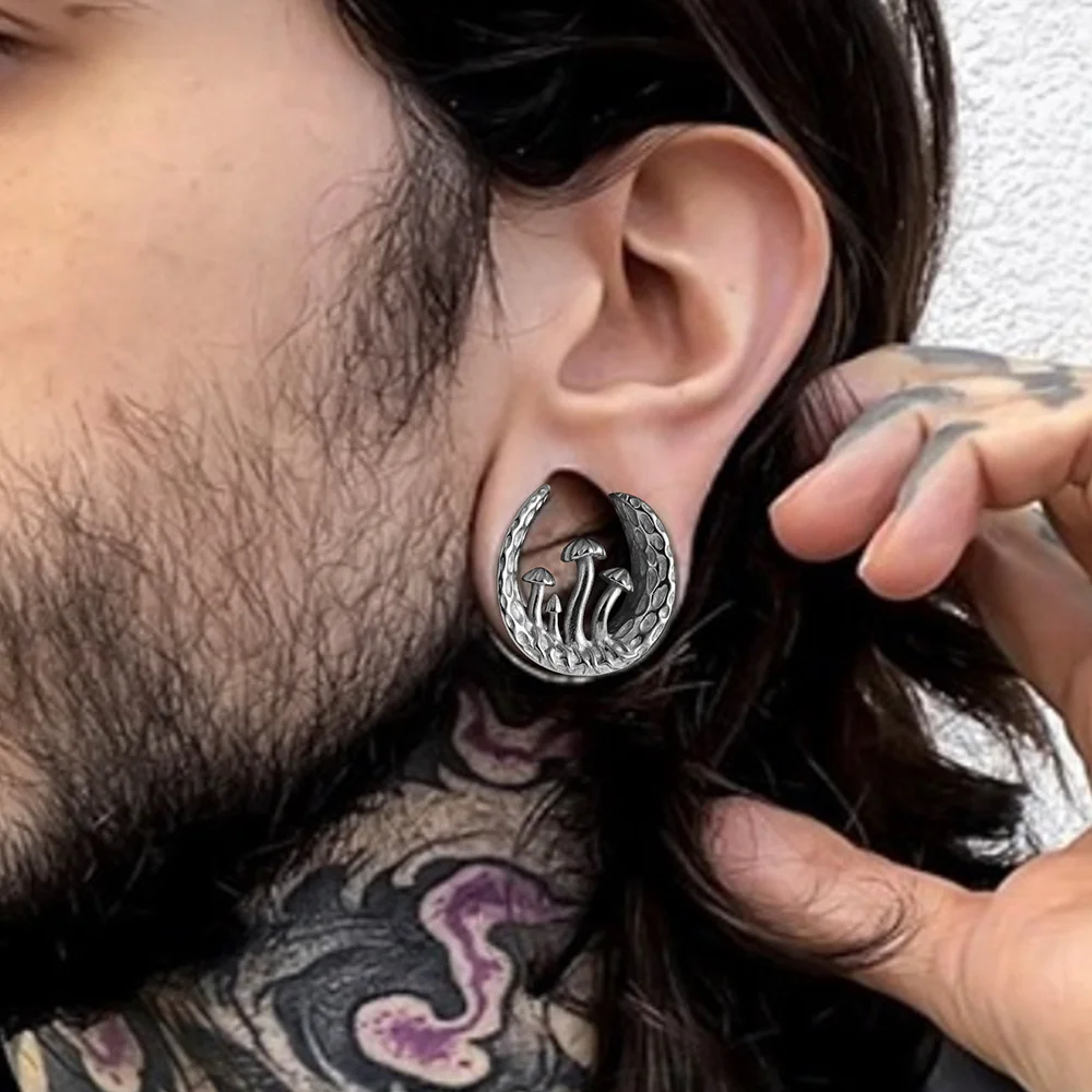 EOEMY Pair Thin Silicone Ear Skin Ear Tunnels Plugs Gauges Earskin Earlets Flesh Gauge-Dark Blue