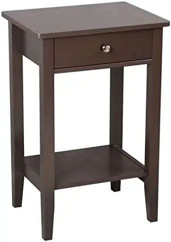 

Bedside Table White Wooden One Drawer Night Stand Chairside End Table W/Shelf Simple Modern Sofa Couch Side Table Telephone Tabl