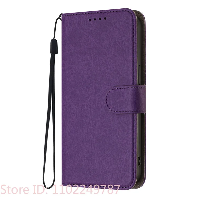 Leather Wallet Flip Case with Magnetic Closure and Card Holder