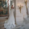 Simple Generous Wedding Dresses With A-line Lace Applique Tailored For Woman 2024 Square Collar Bridal Gowns Tulle Sweep Train 2