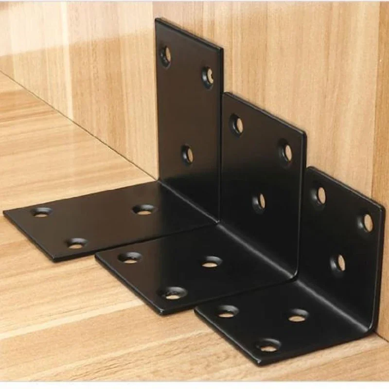 1Pcs-Heavy-Duty-Stainless-Steel-L-Shaped-90-Degree-Black-Right-Angle ...