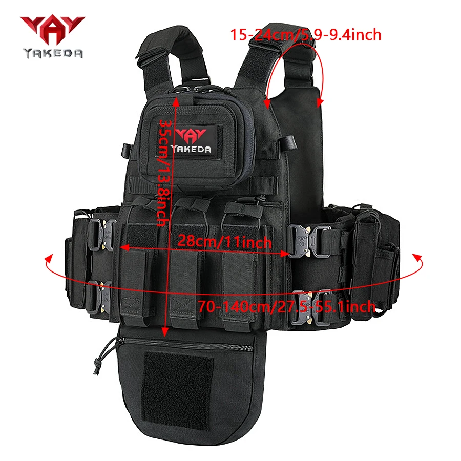 Tactical Vest with Metal Buckles and Accessory Bags for Hunting