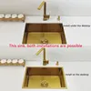 Gold Kitchen Sink 304 Stainless Steel sinks Above Counter or Undermount Installation Single Basin Bar Sink Golden Washing Basin 5
