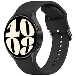 Seamless Silicone Smartwatch Strap and Band Bracelet for Watch 6 7 44mm (Black)