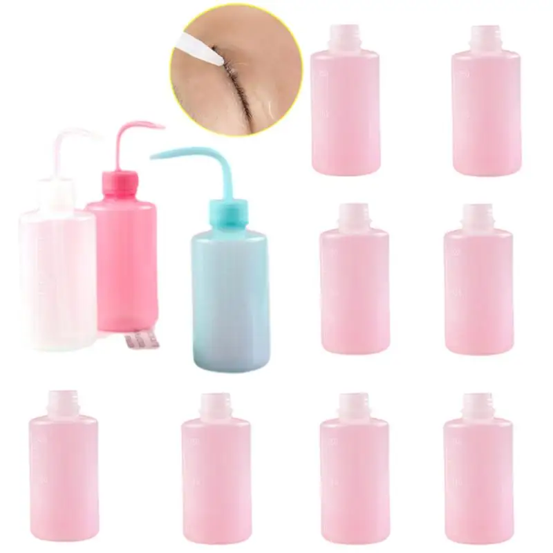 250ml Eyelash Cleaning Washing Bottle Curved Spout Cleaner Waterproof Eyebrow Remover Bottle Eyelash Extension Makeup