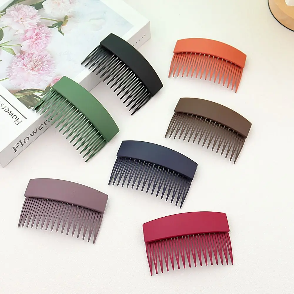 Solid Color Frosted Hair Comb Fashion Plastic Fixed Combs Inserted Comb Hair Accessories Inserted Comb Fixed Combs Girls