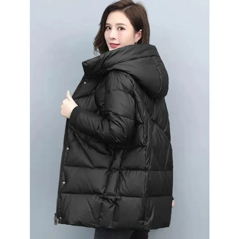 

2023 New Winte Female Mid-Length Cotton Jackets Elegance Parkas Women Down Cotton Jacket Female Thick Warm Hooded Casual Outwear