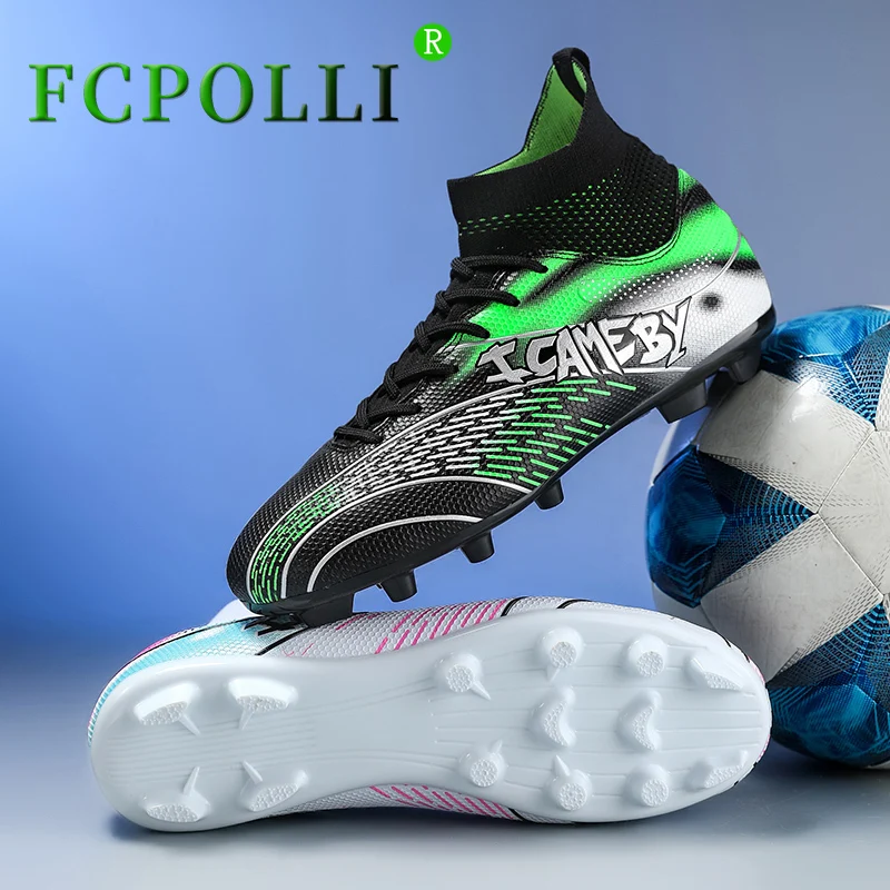 

Professional Couples Long Spike Football Boots Anti Slip Soccer Sock Boots Men Women Outdoor Lawn Football Shoe Big Boy