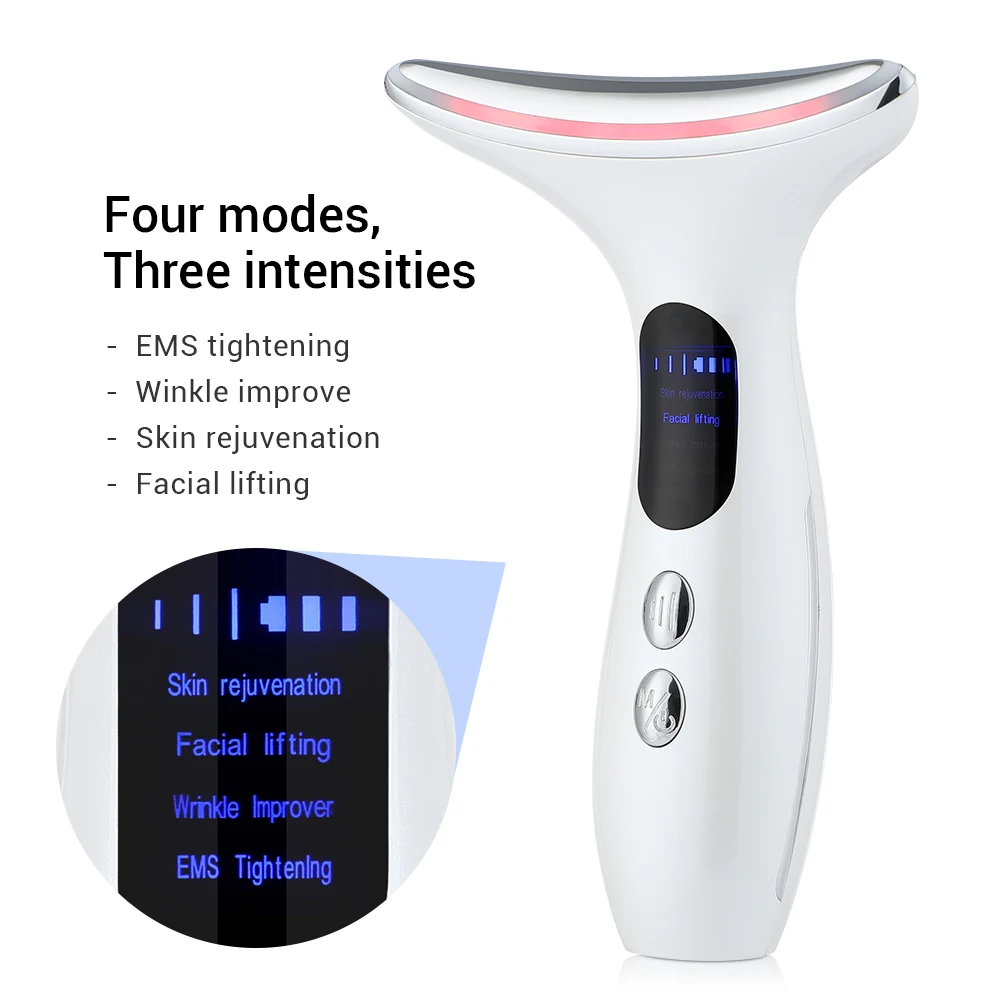 EMS Micro-Current Neck Beauty Device Firming and Rejuvenating Skin Ion Importer Facial Lifting for Neck Lines and Wrinkles