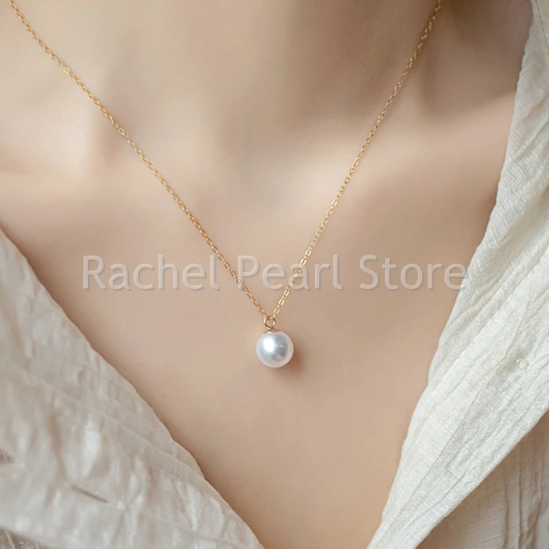 

Vintage 8-9mm White Round South Sea Real Natural Pearl Necklace Pendant 40cm 45cm 50cm Women Fine For Lady Jewelry Free Shipping