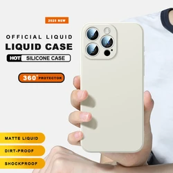 Lanyard Phone Case with Liquid Silicone Strap and Protective Chain Cover - iPhone 14 Pro (Cream White)