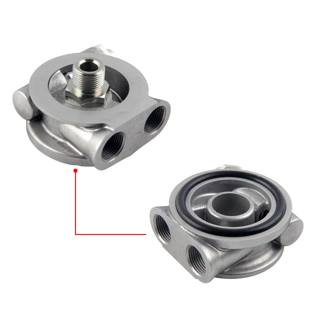 Aluminium AN8 AN10 Ölkühler Sandwich Platte Filter Adapter Turbo Thermostat Öl Sender Adapter für Automotive – Detail 3