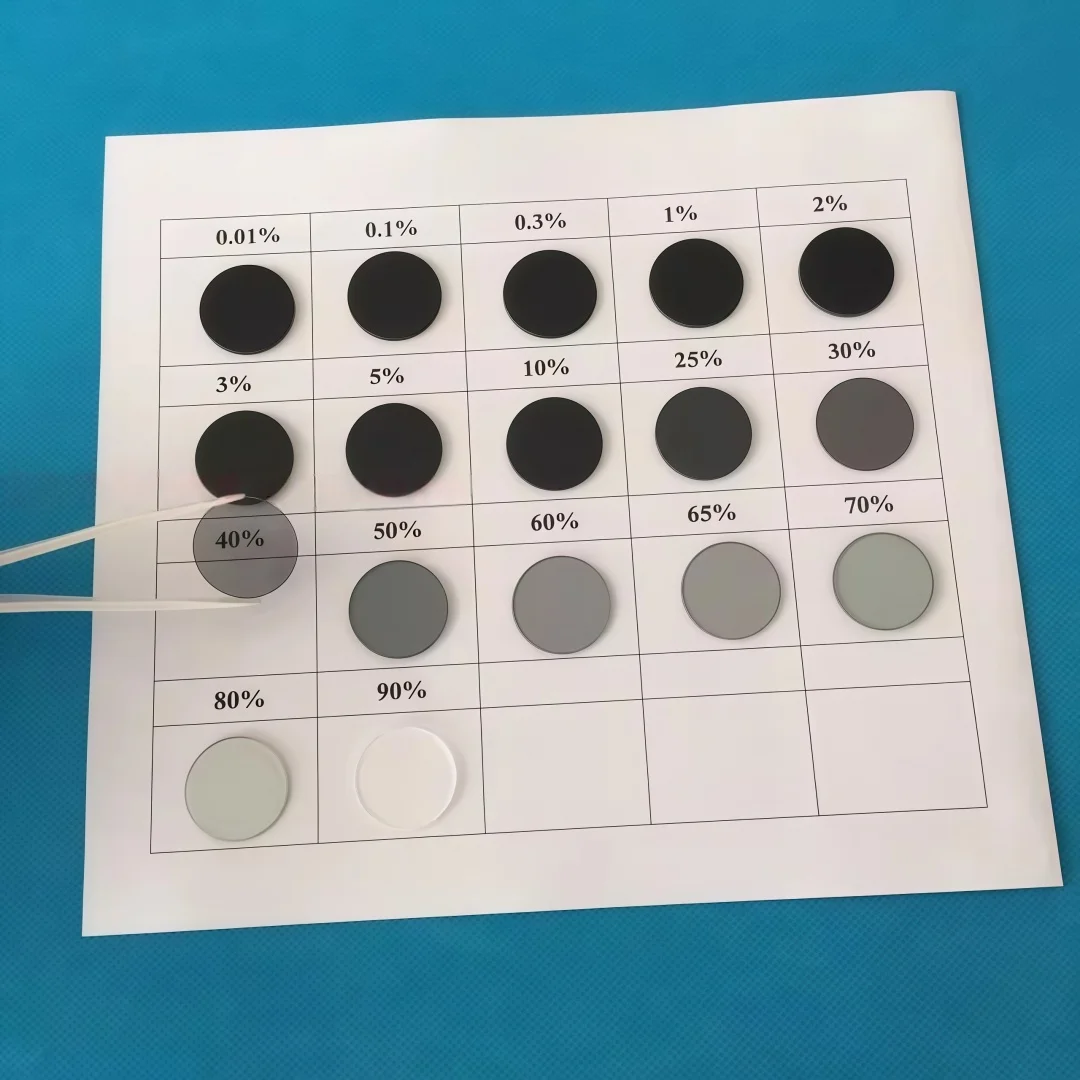 25mm 투과율 0.01% - 90% 중성 밀도 ND 필터 회색 유리 감광 렌즈 (카메라, 레이저, 과학용)