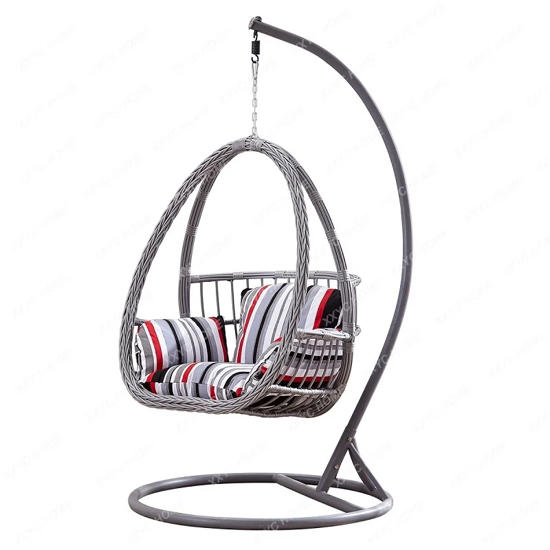 

Hanging Basket Rattan Chair Balcony Glider Indoor Swing Bird's Nest Home Lazy Chlorophytum Chair Bedroom Double Rocking Blue