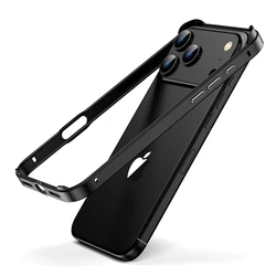 Sleek Aluminum Metal Bumper Case - Premium Phone Protection Accessory - iPhone 13 Pro Max (Black)