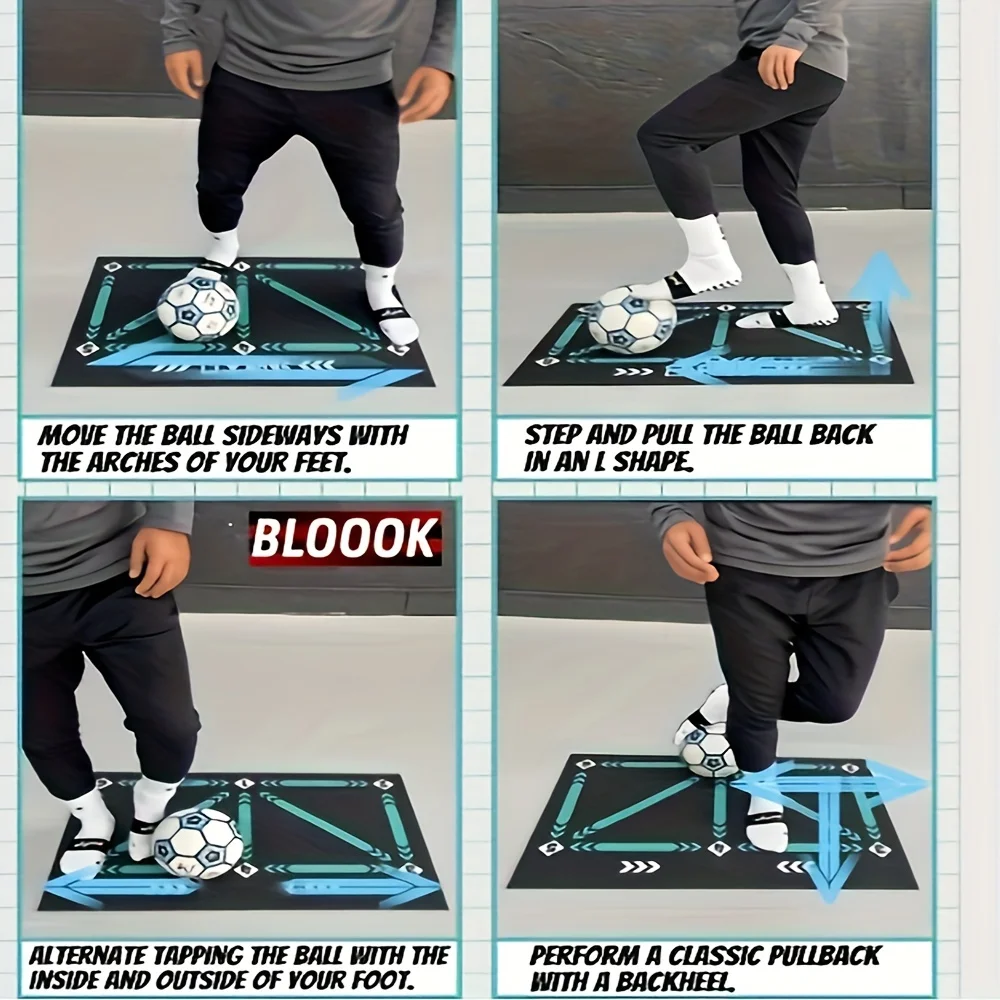Football Training Mat Football footwork training mat ball control Christmas gifts silent shock absorption home training ball sense improvement