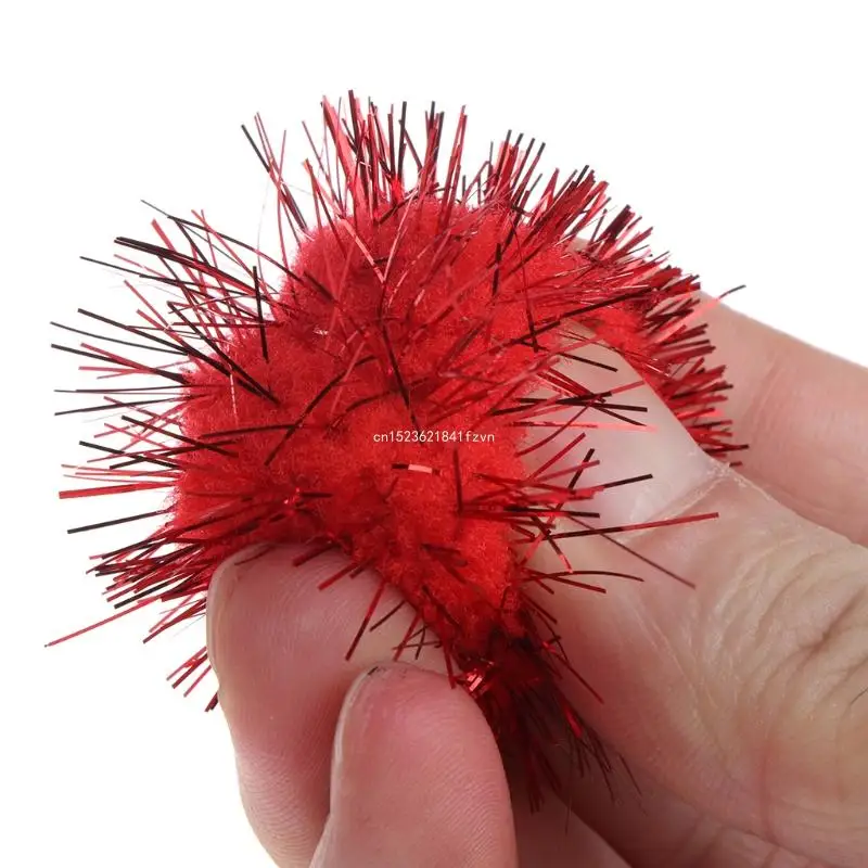 

70PCS Kitten Ball Toy Mini Plush Balls Colorful Glitter Ball for Cat Chew Dropship