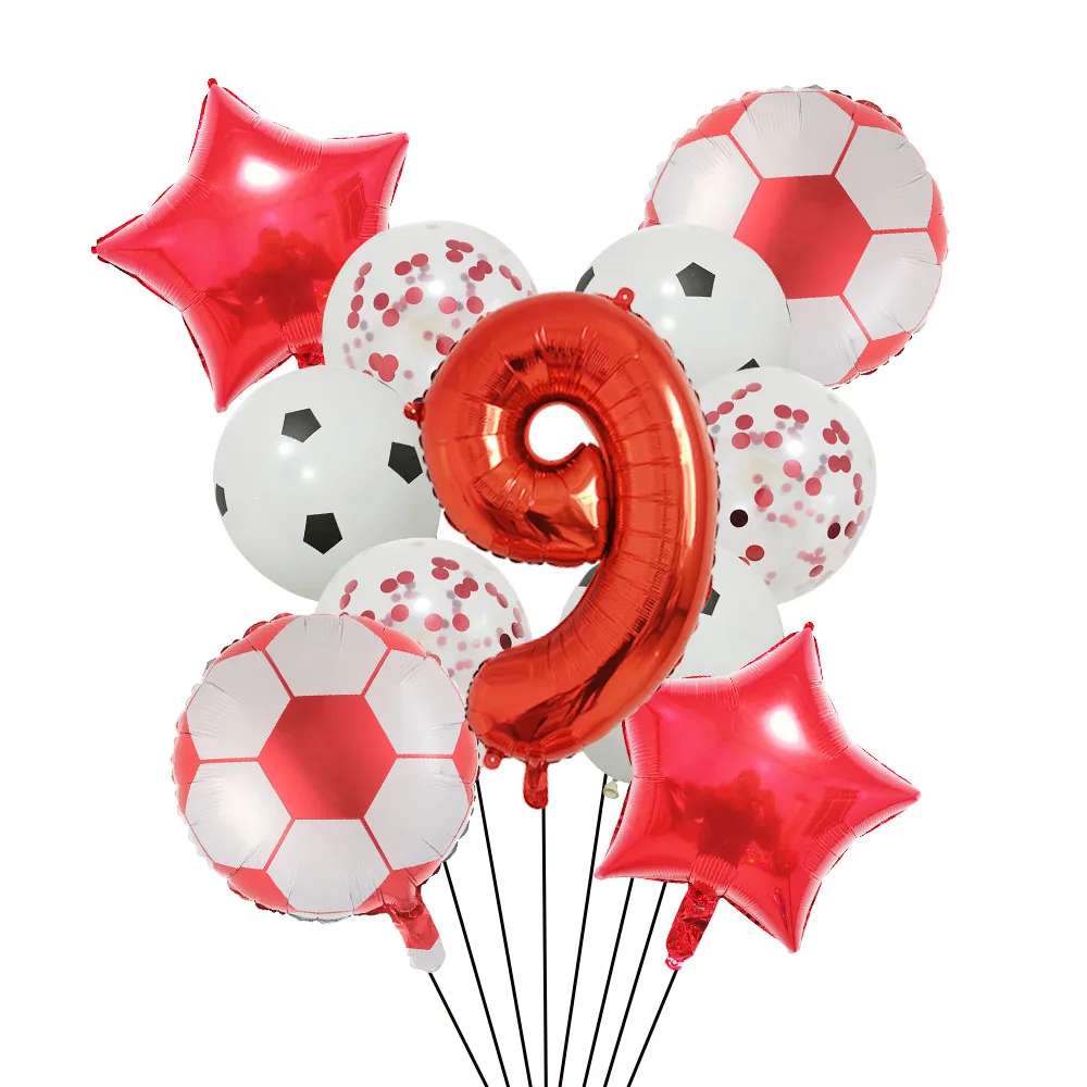 Helium Foil Soccer Balloons - 32-Inch Green Number Ball Sports Party Decorations