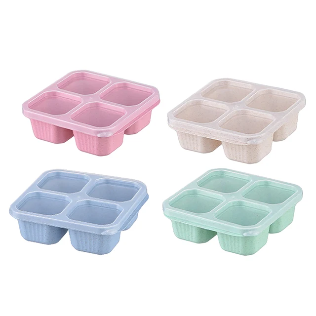 Boîte à collation avec quatre couvercles transparents, assiette à collation avec boîte à fruits secs, boîte à thé et à repas, assiette à collation fraîche 5