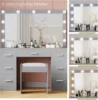 2024 NEW Vanity Desk with Stool, Makeup Table with Lighted Mirror, 3 Color Lighting Modes, Brightness Adjustable, Dressing Table 3