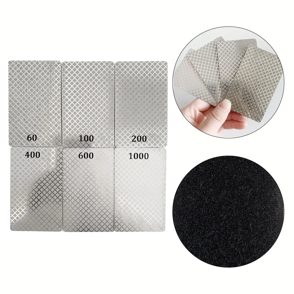 Sharpening Stone Sheet Nickel Plated Diamond Sharpener Grinding Sharpening Stone Sheet Hook Loop Backing Sharpen Kitchen Tool 1pc